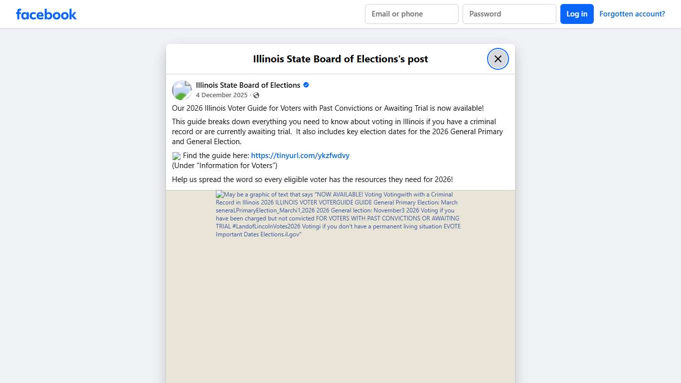 Our 2026 Illinois... - Illinois State Board of Elections Facebook
